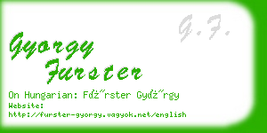 gyorgy furster business card
